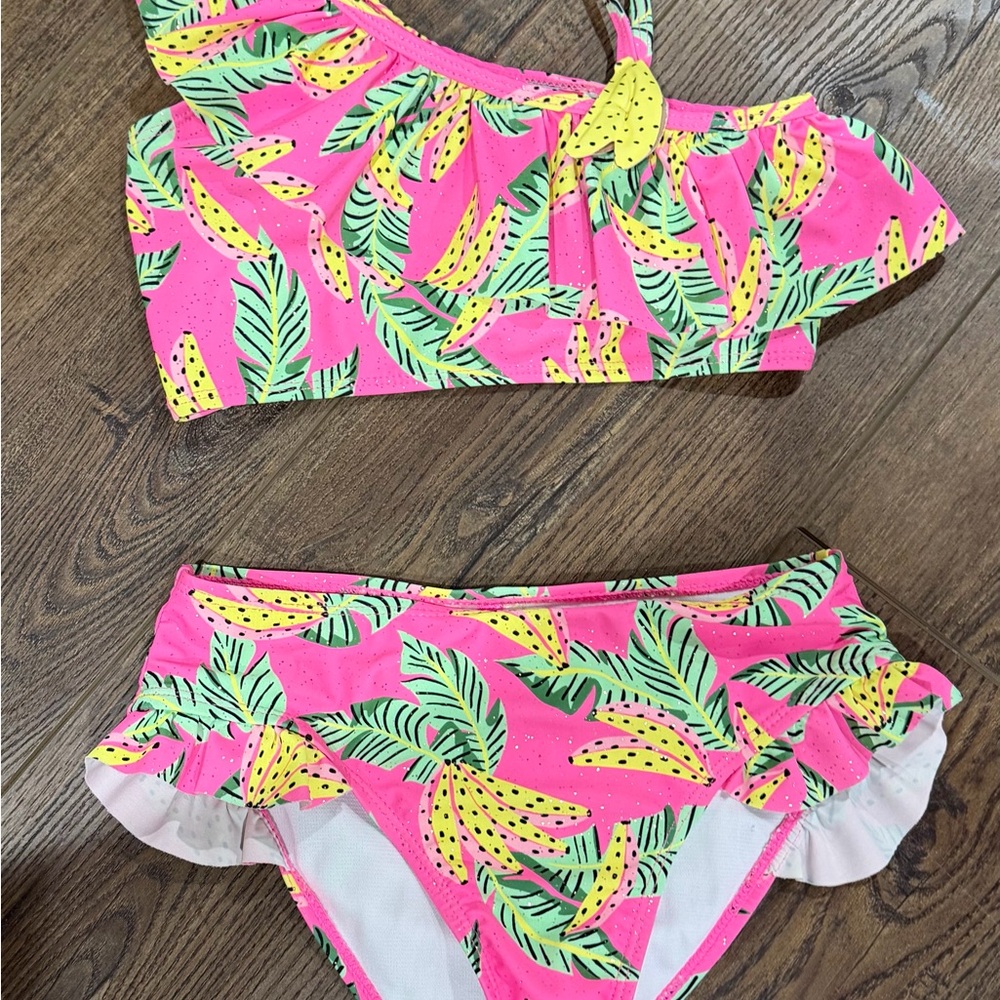 Betsy Johnson Pink and Green Kids Bikini